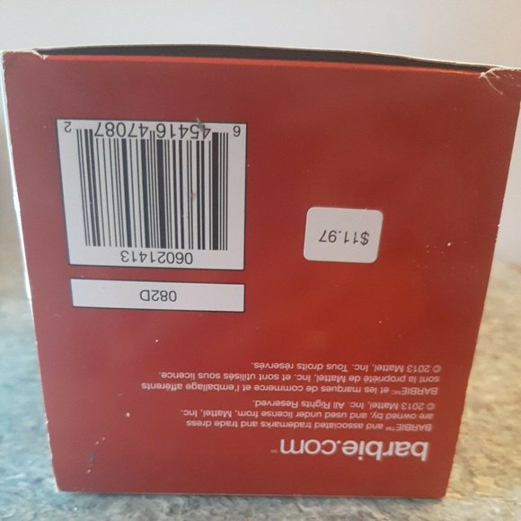 2013 Mattel Barbie Collectors Christmas Ornament Silver Dress in Box - Picture 12 of 12